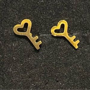 Cute Key Stainless Steel Stud Earrings Jewelry Accessories